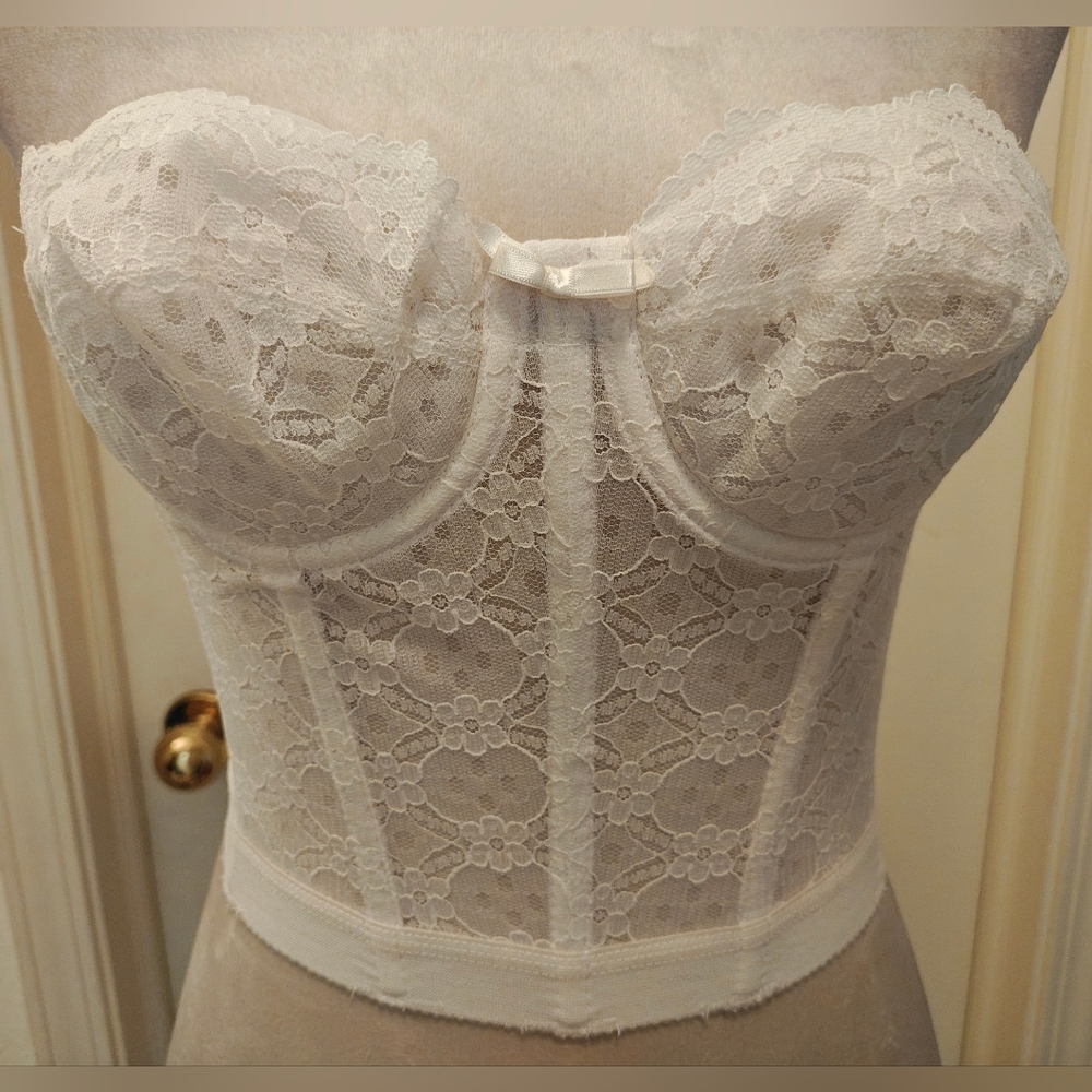 Vintage Gelmart Lace Bustier Longline Corset Top.